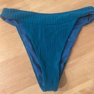 NWOT Berlook Blue Textured High Cut Bikini Bottoms Size Large